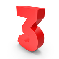 Red Number 3 PNG & PSD Images