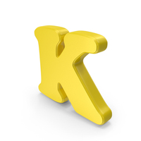 Yellow Font Cooper Alphabet K PNG & PSD Images