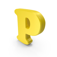 Yellow Font Cooper Alphabet P PNG & PSD Images