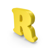 Yellow Font Cooper Alphabet R PNG & PSD Images