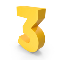 Yellow Number 3 PNG & PSD Images