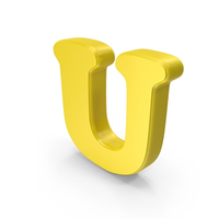 Yellow Font Cooper Alphabet U PNG & PSD Images