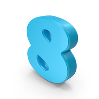 Blue Font Cooper Number 8 PNG & PSD Images