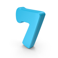 Blue Font Cooper Number 7 PNG & PSD Images