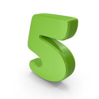 Green Font Cooper Number 5 PNG & PSD Images