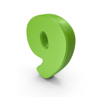 Green Font Cooper Number 9 PNG & PSD Images