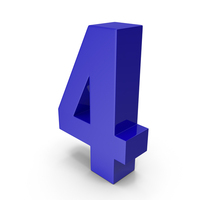 Blue Number 4 PNG & PSD Images