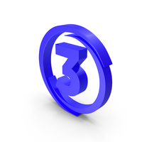Blue Circular Number 3 PNG & PSD Images
