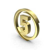 Gold Circular Number 5 PNG & PSD Images