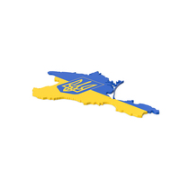 Crimea Contour Ukraine Flag With Coat Of Arms PNG & PSD Images