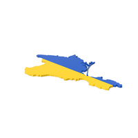 Crimea Contour In Ukraine Flag Colors PNG & PSD Images