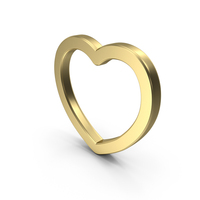 Gold Heart Symbol PNG & PSD Images