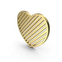 Gold Striped Heart Symbol PNG & PSD Images