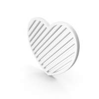 White Striped Heart Symbol PNG & PSD Images