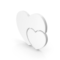 Shape Small Big Heart Symbol White PNG & PSD Images