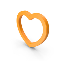 Orange Heart Shape Symbol PNG & PSD Images