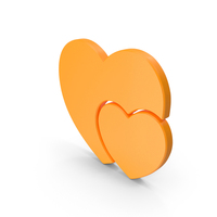 Orange Big & Small Heart Symbols PNG & PSD Images