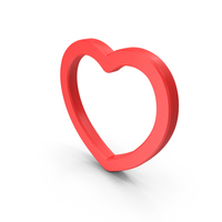Red Heart Shape Symbol PNG & PSD Images