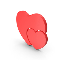 Red Big & Small Heart Shaped Symbol PNG & PSD Images