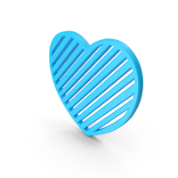 Blue Striped Heart Shape Symbol PNG & PSD Images