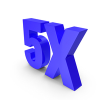 Blue 5X Size Symbol PNG & PSD Images