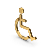 Gold Disabled Symbol PNG & PSD Images