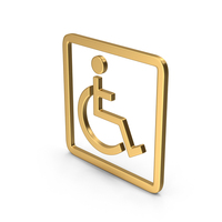 Gold Disabled Symbol PNG & PSD Images