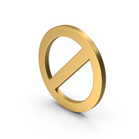 Gold Forbidden Symbol PNG & PSD Images