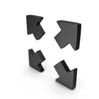 Black Full Screen Arrows Icon PNG & PSD Images