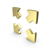Gold Full Screen Arrows Icon PNG & PSD Images