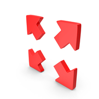 Red Full Screen Arrows Icon PNG & PSD Images