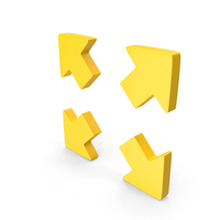 Yellow Full Screen Arrows Icon PNG & PSD Images