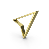 Gold Outline Arrow Pointer Icon PNG & PSD Images