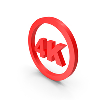 Red Circular 4K Icon PNG & PSD Images