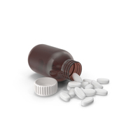 Open Medicine Bottle and Pills PNG & PSD Images