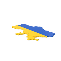 Ukraine Contour In Flag Colours PNG & PSD Images