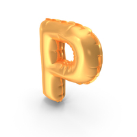 Gold Foil Holiday Balloon Letter P PNG & PSD Images