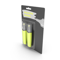2 Highlighter Markers with Package PNG & PSD Images