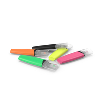 5 Highlighter Markers PNG & PSD Images
