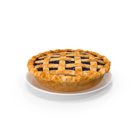 Blueberry Lattice Pie With Plate PNG & PSD Images