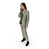Camila Business Idle Pose With Phone PNG & PSD Images
