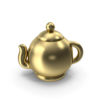Tea Pot Symbol Gold PNG & PSD Images