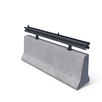 Clean Concrete Barrier With Guardrail PNG & PSD Images