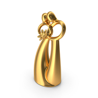 Gold Love Figurine PNG & PSD Images