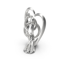 Silver Love Figurine PNG & PSD Images