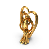 Love Figurine Gold PNG & PSD Images