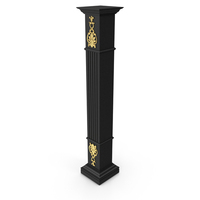Black & Gold Decorative Column PNG & PSD Images