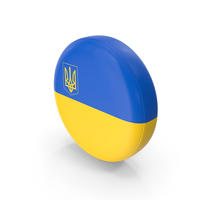 Ukraine Circle Icon Flag With Coat Of Arms PNG & PSD Images