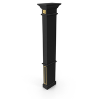 Black & Gold Decorative Column PNG & PSD Images