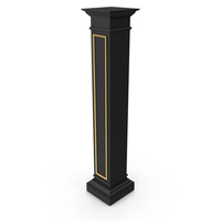 Black & Gold Decorative Column PNG & PSD Images